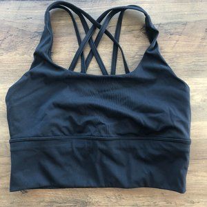 lulu Dupe - Black Strappy Longline Sports Bra